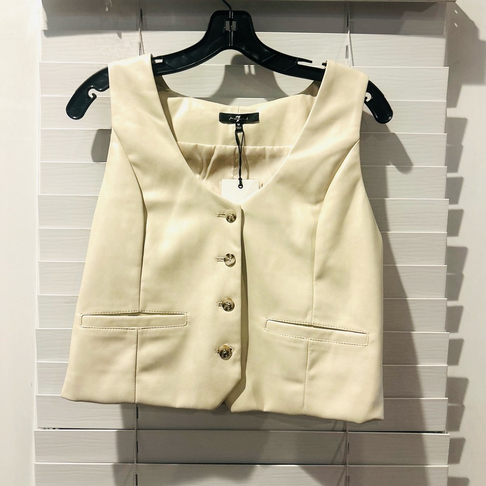 7 For All Mankind faux leather vest!